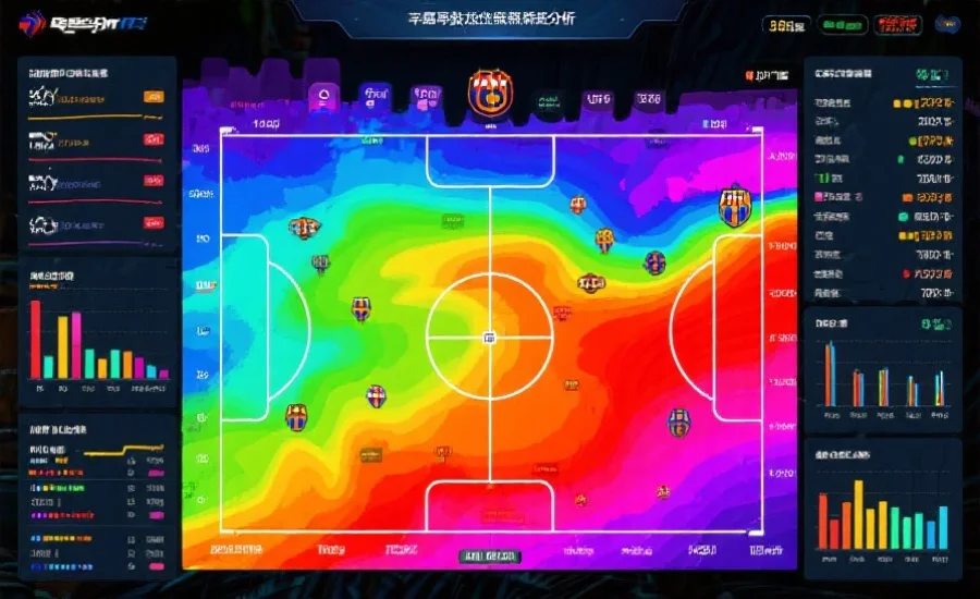 一张多彩的体育数据热力图，展示不同球队在比赛中的表现，图表细节丰富，适合专业分析